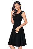 Newbely Women's 1950s Retro Vintage Cap Sleeve Party Swing Dress