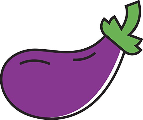 Large Purple Eggplant Emoji Icon Vinyl Decal Sticker (4" Wide)