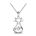 T400 Sterling Silver Cubic Zirconia Pendant Necklace Gift for Women