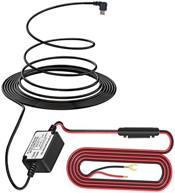 Dash Camera Vehicle Hard Wire Kit with Left Angle Micro USB Devices for Car DVR Camera Recorder (Left Angle Micro USB)
