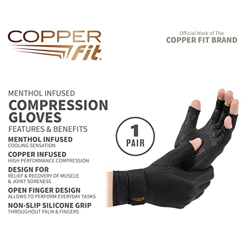 Copper Fit ICE Compression Gloves Infused with Menthol for Maximum