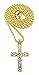 Fashion 21 Micro Cross Pendant 24 inches Various Chain Necklace in Gold Tone (Gold - 2mm 24inches Rope Chain)