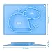 Baby Feeding Mat, BliGli Toddlers Silicone Placemat, Non-Slip Baby Plates for Kids, Dishwasher/Microwave Oven Safe, Fits Most High Chair Trays, Perfect for Dinners Out and Travel (Blue-Small Whale)