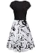 KASCLINO Fit and Flare Dress, Women's Vintage Floral Wedding Party Dress with Pockets Black-1 M