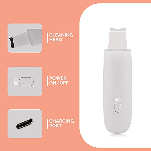 Electric Facial Skin Scrubber Blackhead Remover - Rechargeable Face Spatula Cleansing Brush [2019 NEW] - Thumbnail 6