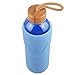 ORIGIN Best BPA-Free Glass Water Bottle with Protective Silicone Sleeve and Bamboo Lid - Dishwasher Safe (Baby Blue, 32 oz)
