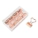 TOYMYTOY Rose Gold Metal Binder Clips with Heart Shaped Handle,File Paper Metal Binder Clips for Office Home School,12Pcs