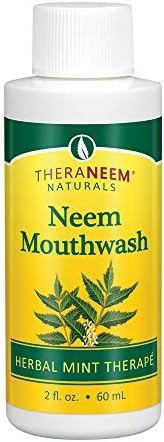 TheraNeem Neem Mouthwash, Herbal Mint | Freshens Breath, Supports Healthy Gums and Teeth | Vegan | Travel Size, 2oz
