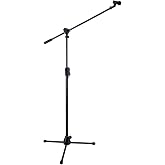 Hercules MS532B EZ Clutch Tripod Microphone Stand with 2 In 1 Boom &amp; EZ Mic Clip