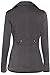 BodiLove Women's Stylish and Warm Peacoat with Sherpa Lining Charcoal L
