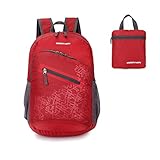 ORICSSON 20L Durable Packable Backpack Handy Lightweight Daypack for Travel Outdoor Workout Picnic(Red)