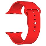 Apple Watch Band, JETech Soft Silicone Replacement Sport Band for Apple Watch All 42mm Models (Red)
