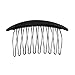 2Pcs Black Metal Hair Comb French Hide in Hair Twist Hair Pins 10 Teeths Side Comb Headpiece Grip Hair Clips Jewelry Accessory for Women Girls