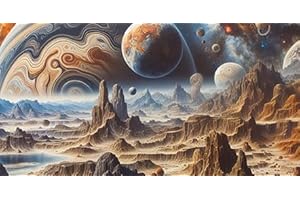 Dtekoj 48X24IN Cosmic Spaceterrarium Background, Cool Parallel Space Themed Aquarium Reptile Habitat Background, Aquarium Background with 10EVA Double-Sided Tape