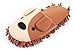 HomeTop Plush Fluffy Cute Animal Microfiber Mop Cleaning House Slippers, Shoes for Women 8-9 (L, Brown/White Dog)