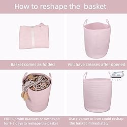 XUANGUO Cotton Rope Laundry Basket Hamper for