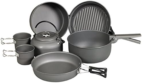 NduR 4011635 9Piece Cookware Mess Kit with Kettle