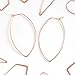 Humble Chic Geometric Marquise Threader Hoops - Hypoallergenic Rose Gold Plated Medium Hoop Earrings for Women, Lightweight Oval Leaf Elliptical Loop Statement Drop Dangles, 2.3