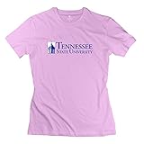 Pink 100% Cotton Tennessee State University T Shirts For Women Size L