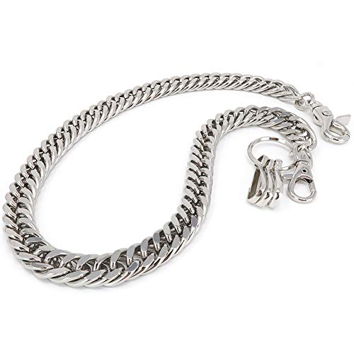 newtro Heavy Thick Strong Biker Key Wallet Chain Trucker Jean Pants Chain for Men Silver Black Gold 17" 24" TH02 (Silver, 24 in)