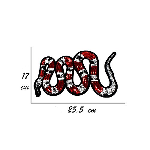 Sequin Snake Iron on Embroidery Applique Patches for Clothing Jean Jacket Decoration