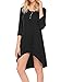 Naggoo Womens 3 4 Sleeve High Low Handkerchief Hemline Tunic Top Black