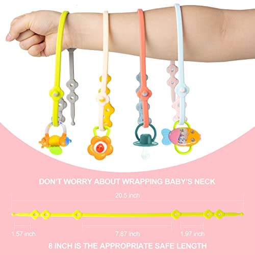 Toy Safety Straps 5PK Stretchable Silicone Pacifier Clips Baby Toddler