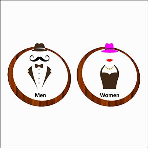 MINTKRAFT Self Adhesive Men & Women WC toilet Washroom door Sign Sticker (SLW12)