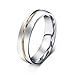 ROWAG 6MM Men Stainless Steel Couple Wedding Bands for Him and Her Women Cubic Zirconia CZ Inlaid Promise Engagement Rings