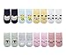 TARTINY Anti-Slip Cartoon Baby Socks No Show Animal Sneakers Socks, 8 Pairs per Pack (M 2-4 Years)