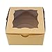 Spec101 Brown Bakery Boxes with Window, 25pk - 4in x 4in Cake Boxes, Party Favor Boxes, Candy Boxes, Dessert Boxes