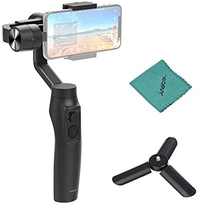 MOZA Mini-MI 3-Axis Smartphone Gimbal Stabilizer Multiple Subjects Detection 360° Rotation Inception Mode Stunning Motion Timelapse for iPhone X 8 7 Plus Samsung Galaxy with Andoer Cleaning Cloth