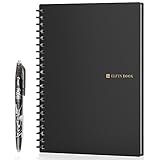[2018 UPGRADED] Newest Version Elfinbook Smart Notebook 2.0, Cloud Storage, Evernote Storage, Water-to-Erase, Mind Map, Reusable Notebook, Pilot FriXion pen, 100 pages, A5, 5.8