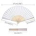 Bememo 12 Pack Folding Hand Fans for Dancing Bulk 8.3 Inch Paper Silk Bamboo Handheld Decorative Popping Clapping Fans Chinese Kung Fu Japanese for Wedding Gift, Performance, DIY (White)