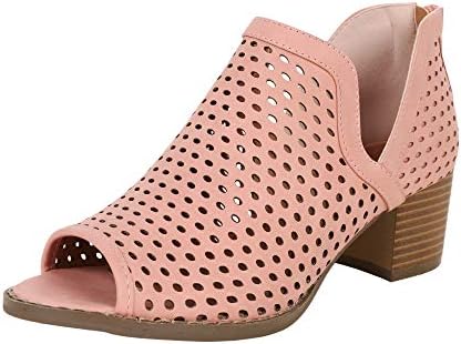 low heel open toe ankle boots