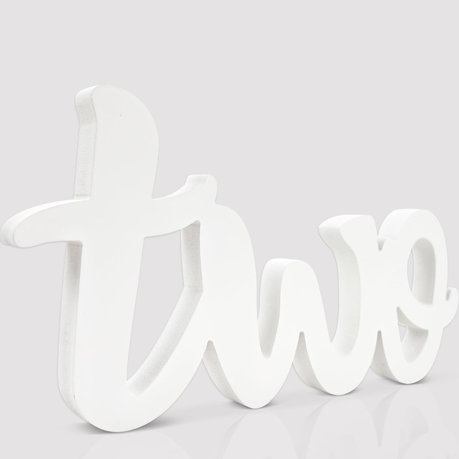 Photo 1 of 2nd Birthday Decorations Two Sign for Second Birth Day Table Centerpieces White Letter Wooden Photo Booth Props for 2 Year Old Birthday Party Decorations Supplies