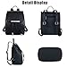 COOFIT Black Faux Leather Backpack for Women Schoolbag Casual Daypack