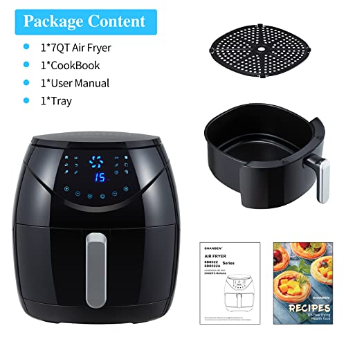SHANBEN 7 Quart Air Fryer Pro Max, 12in1 XL Large Airfryer oven