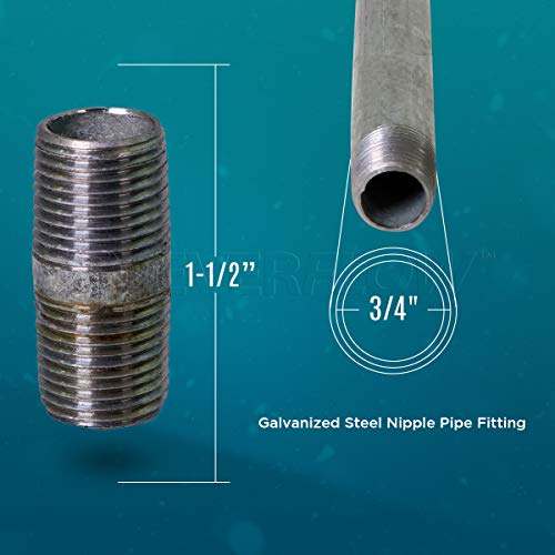 Everflow Supplies NPGL3415-10 Steel Nipple Pipe 3/4" x 1-1/2" Galvanized