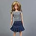 Fityle Knitted Sweater Tops Skirt Suit Clothes for 1/6 Blythe Licca OB Our Generation Dolls Winter Outfit Accessories Gray&Blue