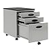 Calico Designs Metal Full Extension, Locking, 3-Drawer Mobile File Cabinet Assembled (Except Casters) for Legal or Letter Files with Supply Organizer Tray in Silver
