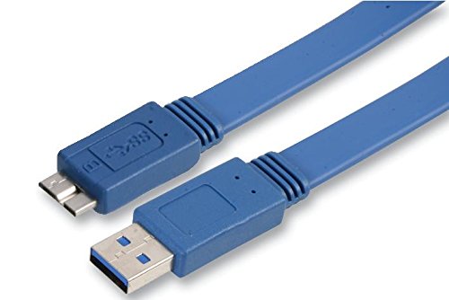 Pro Signal PSG90491 USB‑A to Micro‑B USB 3.0 Flat Cable – 1m, Blue