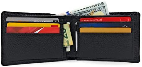 OMYAL Men's Wallet Full Grain Genuine Leather With Removable Card ID Holder