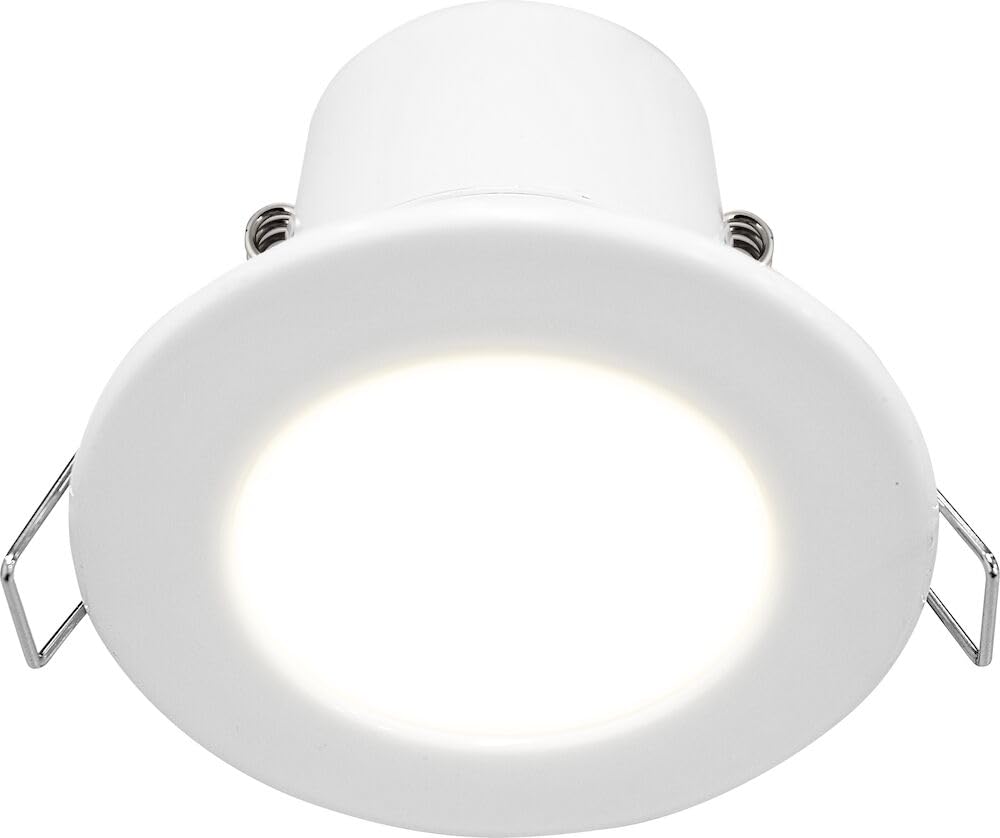 Luceco F-Eco Fixed Fire Rated Downlight 450Lm 5W Ip65 3000K White Bezel