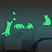 Marsway® 8 Pcs Cats Night Glow Sticker Luminous Removable Adhesive Kids Room Wall Decal
