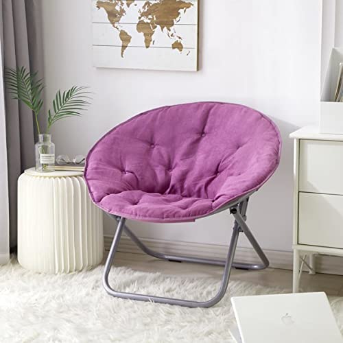 Urban Shop Microsuede Foldable Saucer Chair, Purple Pricepulse