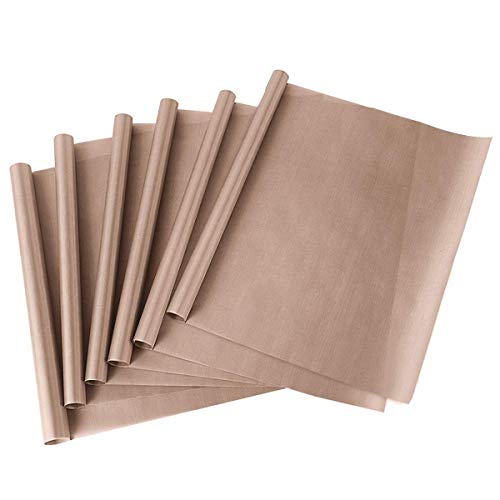 PTFE Teflon Sheet for Heat Pressï¼ŒTransfer Sheet - Non Stick 16 x 20" Reusable Heat Resistant Craft Mat, Protects Iron and Work Areaï¼ˆ6 Packï¼‰