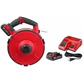 for Milwaukee 2873B-22 M18 18V Lithium-Ion Brushless Cordless Angler 240 ft. Steel Pulling Fish Tape Kit W/ (2) 2.0Ah