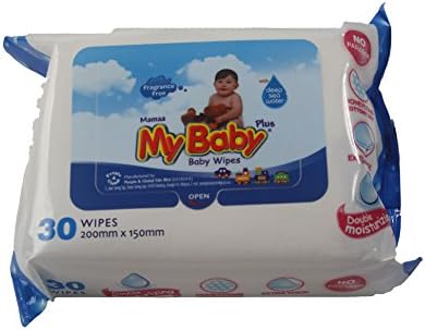 Mamaa MyBaby Refreshing Wet Wipes, Face, Hand &amp; Baby Wipes, Fragrance Free, Aloe, 30 Count