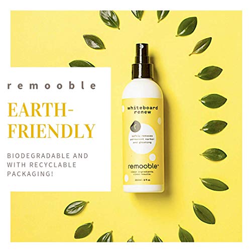 Remooble Dry Erase Whiteboard Cleaner Spray Safely Removes Tough